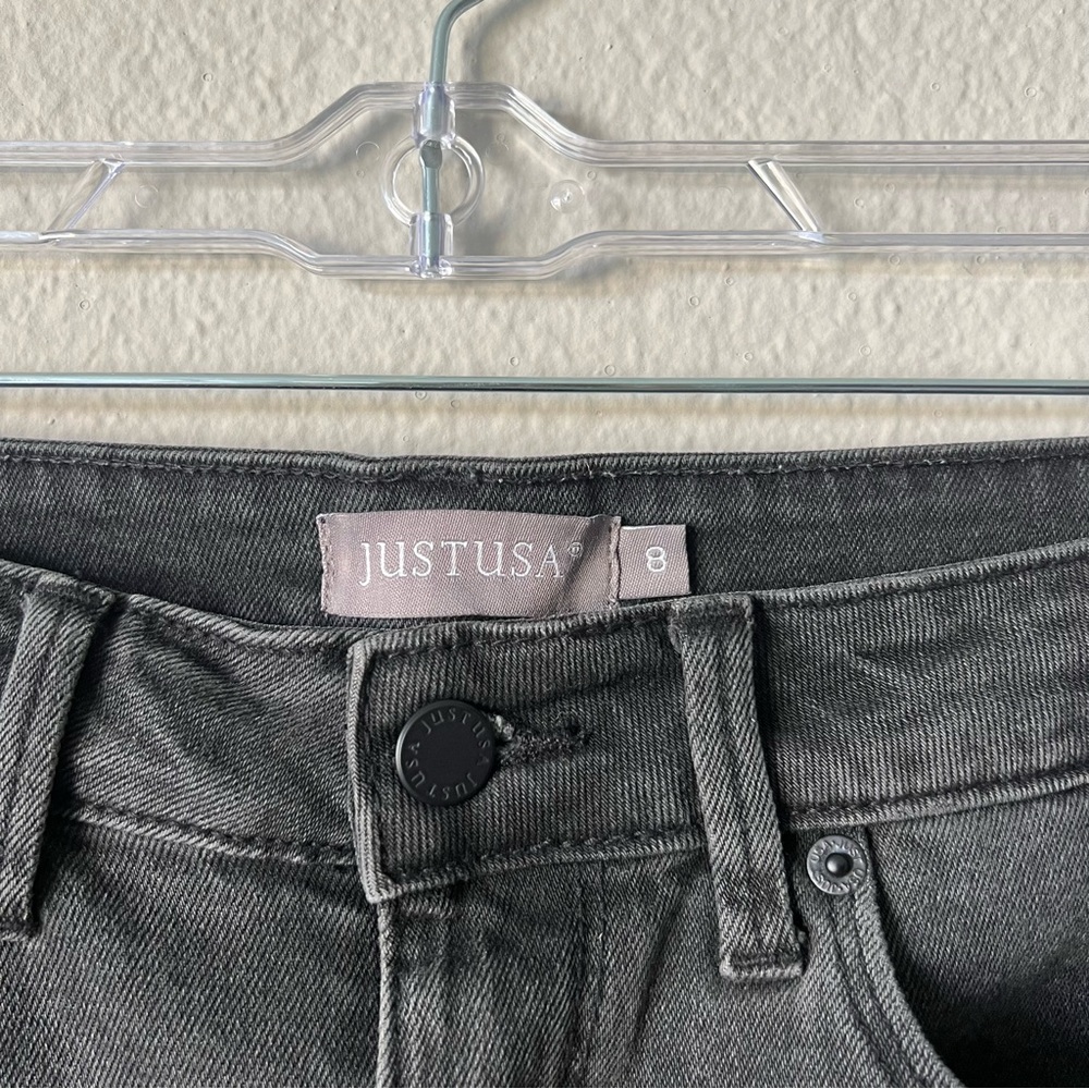 Just USA Distressed Black Denim Shorts - Picture 4 of 6